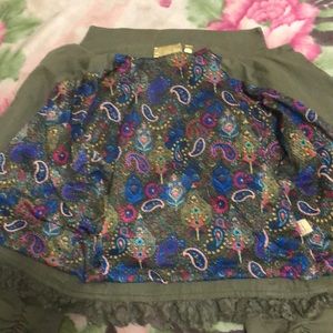 Princess Vera Wang army green crop jacket sz M,